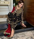NEW ARRIVAL GEORGETTE SEQUENCE EMBROIDERY WORK TOP BOTTOM WITH DUPATTA PARTY WEAR WHOLESALE PRICE ETHNIC GARMENT (6)