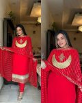 NEW ARRIVAL GEORGETTE THREAD SEQUENCE MIRROR WORK TOP BOTTOM WITH DUPATTA PARTY WEAR WHOLESALE PRICE ETHNIC GARMENT (5)