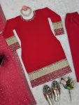 NEW ARRIVAL GEORGETTE THREAD SEQUENCE MIRROR WORK TOP BOTTOM WITH DUPATTA PARTY WEAR WHOLESALE PRICE ETHNIC GARMENT (5)
