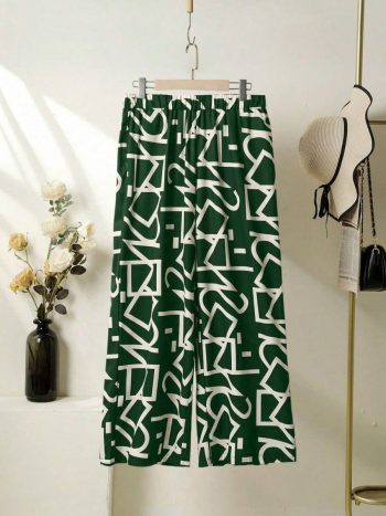 NEW ARRIVAL IMPORTED LYCRA DIGITAL PRINTED PALAZZO GREEN