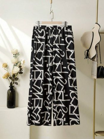 NEW ARRIVAL IMPORTED LYCRA DIGITAL PRINTED PALAZZO BLACK