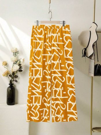 NEW ARRIVAL IMPORTED LYCRA DIGITAL PRINTED PALAZZO YELLOW