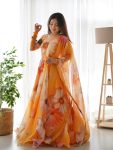 NEW ARRIVAL ORAGANZA TABBY SILK DIGITAL PRINTED GOWN WITH DUPATTA PARTY WEAR WHOLESALE PRICE ETHNIC GARMENT (4)