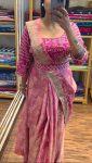 NEW ARRIVAL ORGANZA EMBROIDERY SEQUENCE WORK AND DIGITAL PRINTED READY TO WEAR SAREE WITH STITCHED BLOUSE PARTY WEAR WHOLESALE PRICE ETHNIC GARMENT (3)