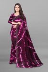 NEW ARRIVAL PURE VETLESS HOT FIX WORK SAREE WITH UNSTITCHED BLOUSE PURPLE