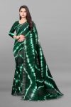 NEW ARRIVAL PURE VETLESS HOT FIX WORK SAREE WITH UNSTITCHED BLOUSE GREEN