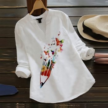 NEW ARRIVAL RAYON DIGITAL PRINTED ONLY TOP WHITE