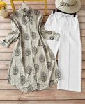 LATEST RAYON DIGITAL PRINTED TOP WITH PALAZZO GREY