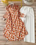 LATEST RAYON DIGITAL PRINTED TOP WITH PALAZZO ORANGE