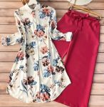 LATEST RAYON DIGITAL PRINTED TOP WITH PALAZZO RED