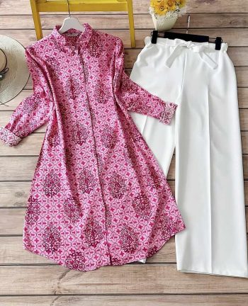 LATEST RAYON DIGITAL PRINTED TOP WITH PALAZZO PINK