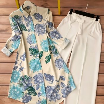 LATEST RAYON DIGITAL PRINTED TOP WITH PALAZZO SKY