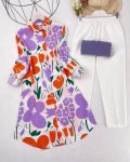 LATEST RAYON DIGITAL PRINTED TOP WITH PALAZZO LAVENDER