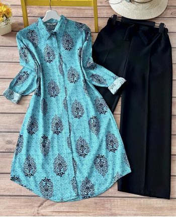 LATEST RAYON DIGITAL PRINTED TOP WITH PALAZZO SKY