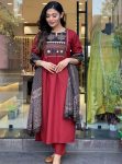 NEW ARRIVAL RAYON RADYMADE LACE WORK TOP BOTTOM WITH DUPATTA CASUAL WEAR WHOLESALE PRICE ETHNIC GARMENT (5)