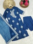 NEW ARRIVAL RAYON THREAD EMBROIDERY WORK TOP BOTTOM WITH DUPATTA PARTY WEAR WHOLESALE PRICE ETHNIC GARMENT (7)