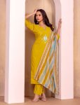 NEW ARRIVAL ROMAN SILK EMBROIDERY WORK TOP BOTTOM WITH DUPATTA PARTY WEAR WHOLESALE PRICE ETHNIC GARMENT (2)
