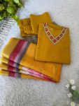 NEW ARRIVAL ROMAN SILK HANDWORK TOP BOTTOM WITH DUPATTA YELLOW (2) (1)