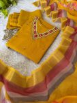 NEW ARRIVAL ROMAN SILK HANDWORK TOP BOTTOM WITH DUPATTA YELLOW (2) (1)