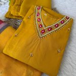 NEW ARRIVAL ROMAN SILK HANDWORK TOP BOTTOM WITH DUPATTA YELLOW (2) (1)