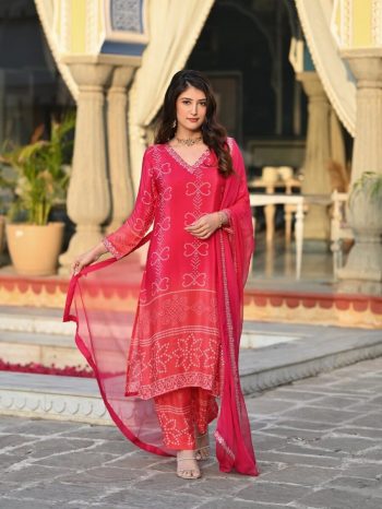 NEW ARRIVAL SOFT CHINON SILK SEQUENCE EMBROIDERY WORK TOP BOTTOM WITH DUPATTA RANI
