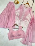 NEW ARRIVAL SOFT ORGANZA SEQUENCE EMBROIDERY WORK STITCHED TOP BLOUSE PALAZZO WITH DUPATTA PARTY WEAR WHOLESALE PRICE ETHNIC GARMENT (4)