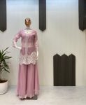 NEW ARRIVAL SOFT ORGANZA SEQUENCE EMBROIDERY WORK STITCHED TOP BLOUSE PALAZZO WITH DUPATTA PARTY WEAR WHOLESALE PRICE ETHNIC GARMENT (4)