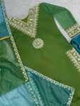 NEW ARRIVAL TWILL NET SILK EMBROIDERY SEQUENCE LACE WORK TOP PALAZZO WITH DUPATTA PARTY WEAR WHOLESALE PRICE ETHNIC GARMENT (18)