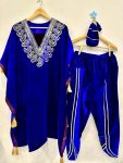 NEW ARRIVAL VELVET CODING EMBROIDERY SEQUENCE WORK KAFTAN AND TULIP PANT WITH POTLI FESTIVE WEAR WHOLESALE PRICE ETHNIC GARMENT (11)