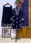NEW ARRIVAL VELVET ZARI EMBROIDERY WORK TOP PALAZZO WITH DUPATTA PARTY WEAR WHOLESALE PRICE ETHNIC GARMENT (1)