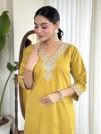 NEW ARRIVAL VISCOSE CHANDERI SEQUENCE EMBROIDERY WORK TOP BOTTOM WITH DUPATTA FESTIVE WEAR WHOLESALE PRICE ETHNIC GARMENT (5)