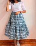 NRE ARRIVAL MUSLIN AND HAKOBA IKAT PRINTED ONE PIECE WHITE