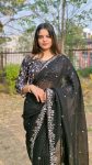 RICH LOOK CANDY CRUSH SEQUENCE EMBROIDERY CONTRAST PALLU WORK SAREE WITH UNSTITCHED BLOUSE PARTY WEAR WHOLESALE PRICE ETHNIC GARMENT (5)