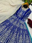 RICH LOOK FAUX GEORGETTE EMBROIDERY SEQUENCE WORK STITCHED TOP SEMI STITCHED LEHENGA WITH DUPATTA WEDDING WEAR WHOLESALE PRICE ETHNIC GARMENT (15)