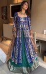 RICH LOOK FAUX GEORGETTE EMBROIDERY SEQUENCE WORK STITCHED TOP SEMI STITCHED LEHENGA WITH DUPATTA WEDDING WEAR WHOLESALE PRICE ETHNIC GARMENT (15)