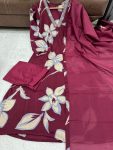 RICH LOOK FRENCH CREPE DIGITAL PRINTED TOP BOTTOM WITH DUPATTA CASUAL WEAR WHOLESALE PRICE ETHNIC GARMENT (5)