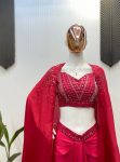 RICH LOOK FRENCH SILK SEQUENCE EMBROIDERY WORK DRAPE SKIRT TUBE BLOUSE WITH SHRUG PARTYWEAR WHOLESALE PRICE ETHNIC GARMENT (5)