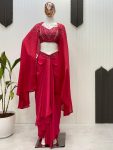 RICH LOOK FRENCH SILK SEQUENCE EMBROIDERY WORK DRAPE SKIRT TUBE BLOUSE WITH SHRUG PARTYWEAR WHOLESALE PRICE ETHNIC GARMENT (5)