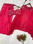RICH LOOK FRENCH SILK SEQUENCE EMBROIDERY WORK DRAPE SKIRT TUBE BLOUSE WITH SHRUG PARTYWEAR WHOLESALE PRICE ETHNIC GARMENT (5)