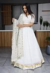 RICH LOOK GEORGETTE PLAIN WITH GOTA PATTI LACE WORK STITCHED LEHENGA WITH UNSTICHED BLOUSE WEDDING WEAR WHOLESALE PRICE ETHNIC GARMENT (3)