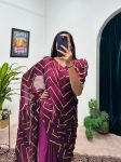 RICH LOOK RANGOLI FOIL PRINTED GOWN SAREE WITH ATTACHED DUPATTA PARTY WEAR WHOLESALE PRICE ETHNIC GARMENT (18)