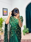 RICH LOOK RANGOLI FOIL PRINTED GOWN SAREE WITH ATTACHED DUPATTA PARTY WEAR WHOLESALE PRICE ETHNIC GARMENT (22)