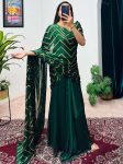 RICH LOOK RANGOLI FOIL PRINTED GOWN SAREE WITH ATTACHED DUPATTA PARTY WEAR WHOLESALE PRICE ETHNIC GARMENT (22)