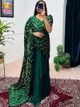 RICH LOOK RANGOLI FOIL PRINTED GOWN SAREE WITH ATTACHED DUPATTA PARTY WEAR WHOLESALE PRICE ETHNIC GARMENT (22)