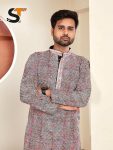 RICH LOOK RAYON CHIKAN WORK MEN’S KURTA PAYJAMA SET FESTIVE WEAR WHOLESALE PRICE ETHNIC GARMENT (10)