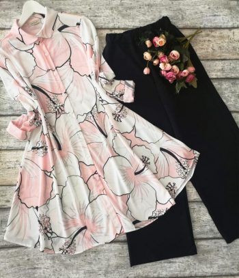 LATEST RAYON DIGITAL PRINTED TOP WITH PALAZZO BABY PINK