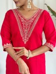 RICH LOOK ROMAN SIK EMBROIDERY WORK TOP BOTTOM WITH DUPATTA FESTIVE WEAR WHOLESALE PRICE ETHNIC GARMENT (8)