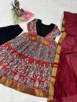 RICH LOOK SOFT COTTON KALAMKARI PRINT GOWN BOTTOM WITH DUPATTA FESTIVE WEAR WHOLESALE PRICE ETHNIC GARMENT WHOLESALE PRICE ETHNIC GARMENT(2)
