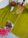 RICH LOOK VICHITRA SILK EMBROIDERY SEQUENCE AND CODING WORK TOP SHARARA WITH DUPATTA PARTY WEAAR WHOLESALE PRICE ETHNIC GARMENT (1)