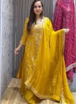 RICH LOOK VICHITRA SILK EMBROIDERY SEQUENCE WORK WITH REAL MIRROR TOP PALAZZO WITH DUPATTA FESTIVE WEAR WHOLESALE PRICE ETHNIC GARMENT (9)